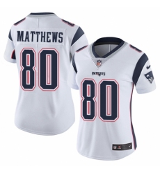 Women's Nike New England Patriots #80 Jordan Matthews White Vapor Untouchable Limited Player NFL Jersey