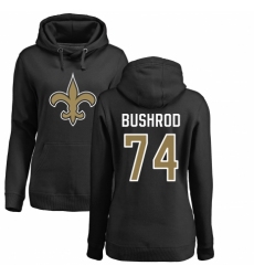 NFL Women's Nike New Orleans Saints #74 Jermon Bushrod Black Name & Number Logo Pullover Hoodie