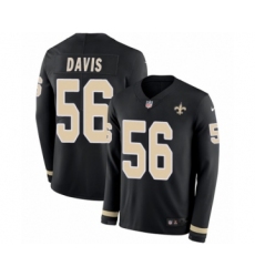 Youth Nike New Orleans Saints #56 DeMario Davis Limited Black Therma Long Sleeve NFL Jersey