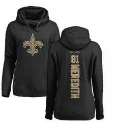 NFL Women's Nike New Orleans Saints #81 Cameron Meredith Black Backer Pullover Hoodie