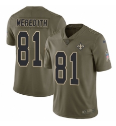 Youth Nike New Orleans Saints #81 Cameron Meredith Limited Olive 2017 Salute to Service NFL Jersey
