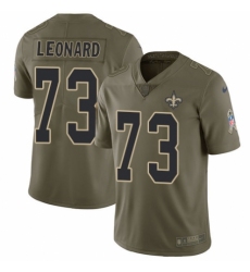Men's Nike New Orleans Saints #73 Rick Leonard Limited Olive 2017 Salute to Service NFL Jersey