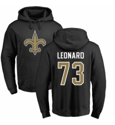 NFL Nike New Orleans Saints #73 Rick Leonard Black Name & Number Logo Pullover Hoodie