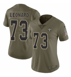 Women's Nike New Orleans Saints #73 Rick Leonard Limited Olive 2017 Salute to Service NFL Jersey