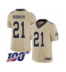 Men's New Orleans Saints #21 Patrick Robinson Limited Gold Inverted Legend 100th Season Football Jersey