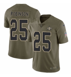 Men's Nike New Orleans Saints #25 Patrick Robinson Limited Olive 2017 Salute to Service NFL Jersey