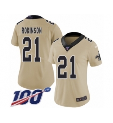 Women's New Orleans Saints #21 Patrick Robinson Limited Gold Inverted Legend 100th Season Football Jersey