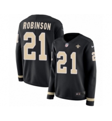 Women's Nike New Orleans Saints #21 Patrick Robinson Limited Black Therma Long Sleeve NFL Jersey