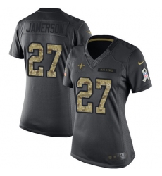 Women's Nike New Orleans Saints #27 Natrell Jamerson Limited Black 2016 Salute to Service NFL Jersey