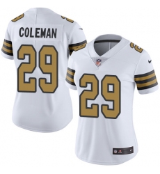 Women's Nike New Orleans Saints #29 Kurt Coleman Limited White Rush Vapor Untouchable NFL Jersey