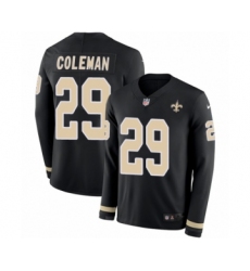 Youth Nike New Orleans Saints #29 Kurt Coleman Limited Black Therma Long Sleeve NFL Jersey