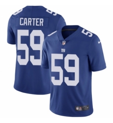 Men's Nike New York Giants #59 Lorenzo Carter Royal Blue Team Color Vapor Untouchable Limited Player NFL Jersey