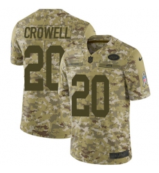 Youth Nike New York Jets #20 Isaiah Crowell Limited Camo 2018 Salute to Service NFL Jersey