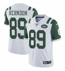 Men's Nike New York Jets #89 Chris Herndon White Vapor Untouchable Limited Player NFL Jersey