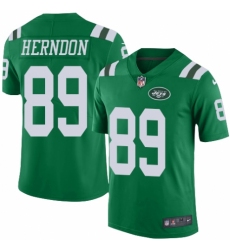 Youth Nike New York Jets #89 Chris Herndon Limited Green Rush Vapor Untouchable NFL Jersey