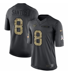 Men's Nike New York Jets #8 Cairo Santos Limited Black 2016 Salute to Service NFL Jersey
