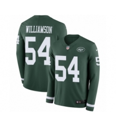 Men's Nike New York Jets #54 Avery Williamson Limited Green Therma Long Sleeve NFL Jersey