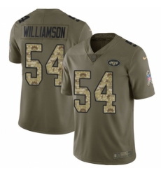Youth Nike New York Jets #54 Avery Williamson Limited Olive/Camo 2017 Salute to Service NFL Jersey