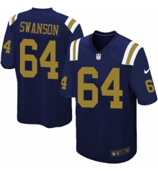 Men's Nike New York Jets #64 Travis Swanson Game Navy Blue Alternate NFL Jersey