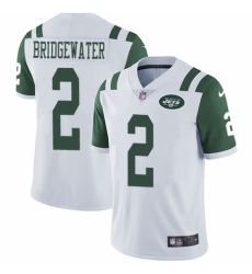 Men's Nike New York Jets #2 Teddy Bridgewater White Vapor Untouchable Limited Player NFL Jersey