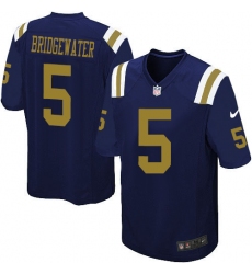 Men's Nike New York Jets #5 Teddy Bridgewater Game Navy Blue Alternate NFL Jersey