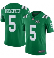 Men's Nike New York Jets #5 Teddy Bridgewater Limited Green Rush Vapor Untouchable NFL Jersey