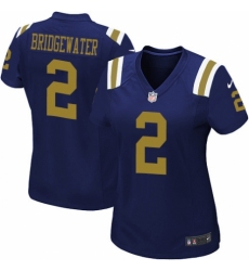 Women's Nike New York Jets #2 Teddy Bridgewater Limited Navy Blue Alternate NFL Jersey