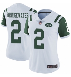 Women's Nike New York Jets #2 Teddy Bridgewater White Vapor Untouchable Limited Player NFL Jersey