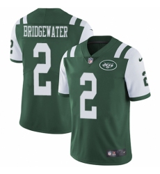 Youth Nike New York Jets #2 Teddy Bridgewater Green Team Color Vapor Untouchable Limited Player NFL Jersey