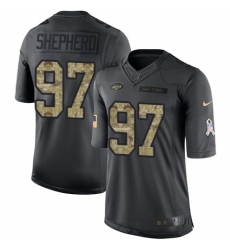Youth Nike New York Jets #97 Nathan Shepherd Limited Black 2016 Salute to Service NFL Jersey