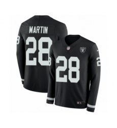 Youth Nike Oakland Raiders #28 Doug Martin Limited Black Therma Long Sleeve NFL Jersey