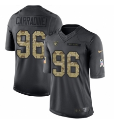 Men's Nike Oakland Raiders #96 Cornellius Carradine Limited Black 2016 Salute to Service NFL Jersey