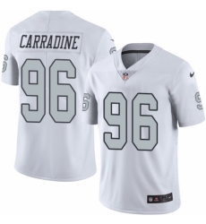 Men's Nike Oakland Raiders #96 Cornellius Carradine Limited White Rush Vapor Untouchable NFL Jersey