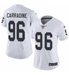 Women's Nike Oakland Raiders #96 Cornellius Carradine White Vapor Untouchable Limited Player NFL Jersey