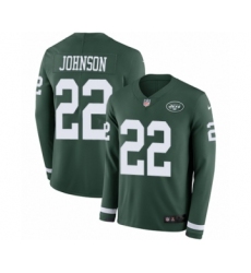 Men's Nike New York Jets #22 Trumaine Johnson Limited Green Therma Long Sleeve NFL Jersey