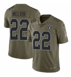 Men's Nike Oakland Raiders #22 Rashaan Melvin Limited Olive 2017 Salute to Service NFL Jersey