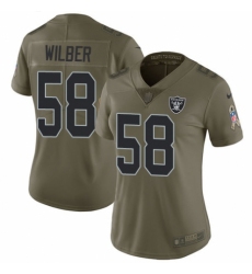 Women's Nike Oakland Raiders #58 Kyle Wilber Limited Olive 2017 Salute to Service NFL Jersey