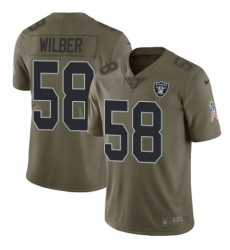 Youth Nike Oakland Raiders #58 Kyle Wilber Limited Olive 2017 Salute to Service NFL Jersey