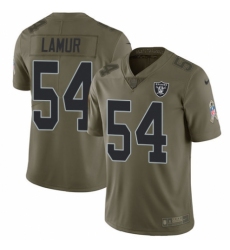 Men's Nike Oakland Raiders #54 Emmanuel Lamur Limited Olive 2017 Salute to Service NFL Jersey