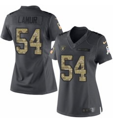 Women's Nike Oakland Raiders #54 Emmanuel Lamur Limited Black 2016 Salute to Service NFL Jersey