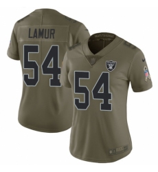 Women's Nike Oakland Raiders #54 Emmanuel Lamur Limited Olive 2017 Salute to Service NFL Jersey