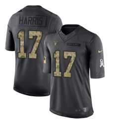 Men's Nike Oakland Raiders #17 Dwayne Harris Limited Black 2016 Salute to Service NFL Jersey