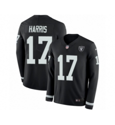 Men's Nike Oakland Raiders #17 Dwayne Harris Limited Black Therma Long Sleeve NFL Jersey