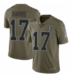 Men's Nike Oakland Raiders #17 Dwayne Harris Limited Olive 2017 Salute to Service NFL Jersey