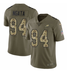 Youth Nike Philadelphia Eagles #94 Haloti Ngata Limited Olive/Camo 2017 Salute to Service NFL Jersey