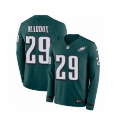 Men's Nike Philadelphia Eagles #29 Avonte Maddox Limited Green Therma Long Sleeve NFL Jersey