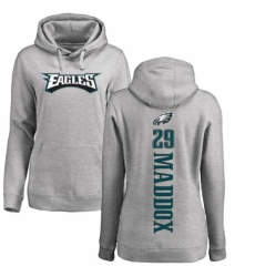 Women's Nike Philadelphia Eagles #29 Avonte Maddox Ash Backer Pullover Hoodie