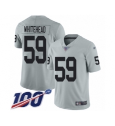 Youth Oakland Raiders #59 Tahir Whitehead Limited Silver Inverted Legend 100th Season Football Jersey