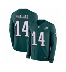Youth Nike Philadelphia Eagles #14 Mike Wallace Limited Green Therma Long Sleeve NFL Jersey