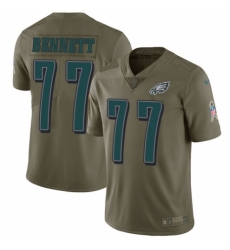 Men's Nike Philadelphia Eagles #77 Michael Bennett Limited Olive 2017 Salute to Service NFL Jersey